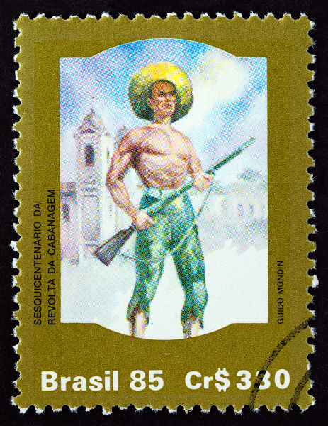Selo comemorativo lembrando os 150 anos da Revolta da Cabanagem. Selo comemorativo lembrando os 150 anos da Revolta da Cabanagem.