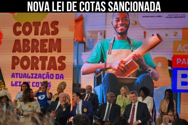 Imagem do evento de sanção da Lei de Cotas
