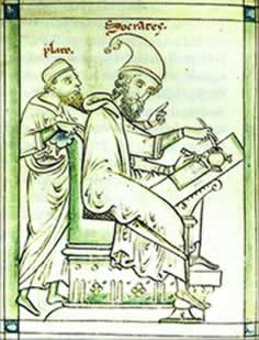 Platão e Socrates Platão e Sócrates em uma pintura medieval